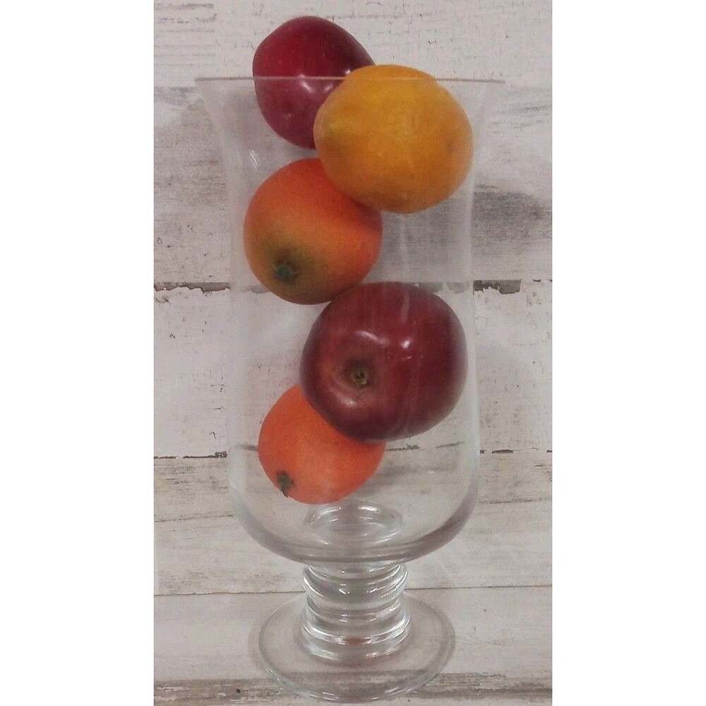 Tall Clear ‎ Glass Vase With Fruit Included